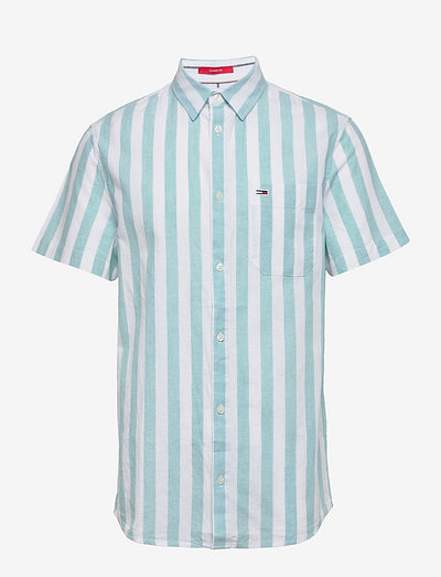 TJM LINEN BLEND STRIPE SHIRT - linen shirts - crest stripe