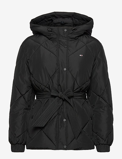 TJW DIAMOND BELTED PUFFER - winter jackets - black