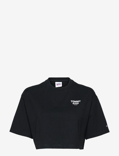 TJW OVRSZD CROP TAPING TEE SS - t-shirt & tops - black