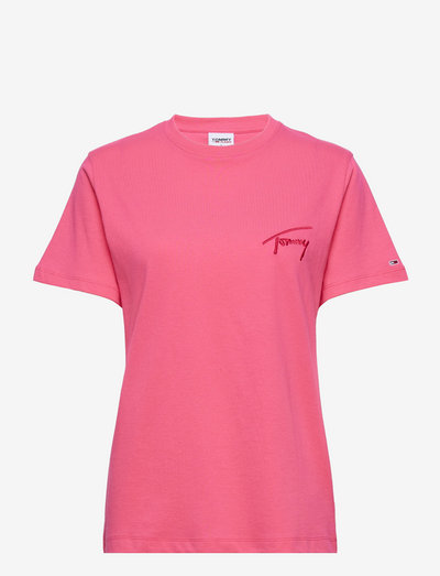 TJW RLXD TOMMY SIGNATURE SS - t-shirts - pink alert