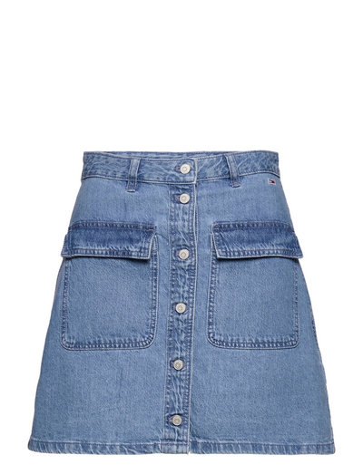 Tommy Jeans Tjw Badge Denim Mini Skirt - Short skirts - Boozt.com