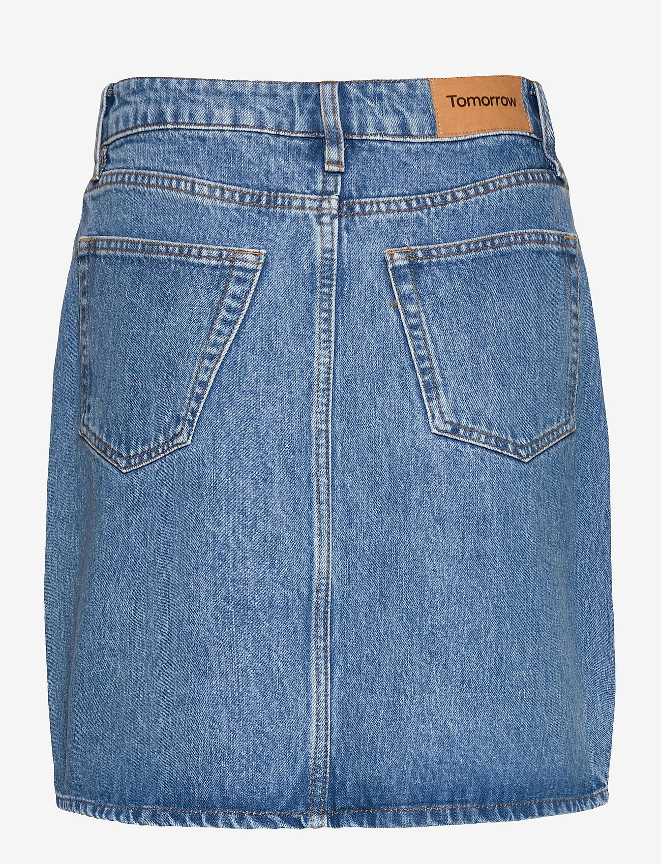 bright green denim skirt