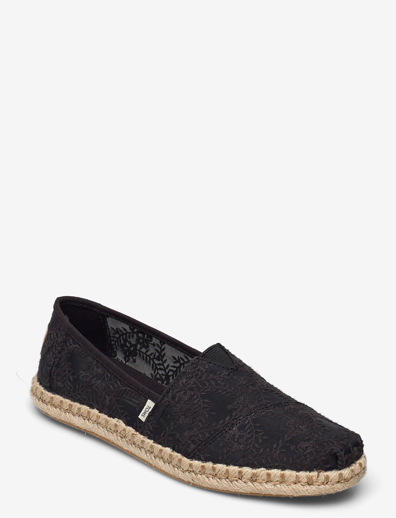 toms black floral lace