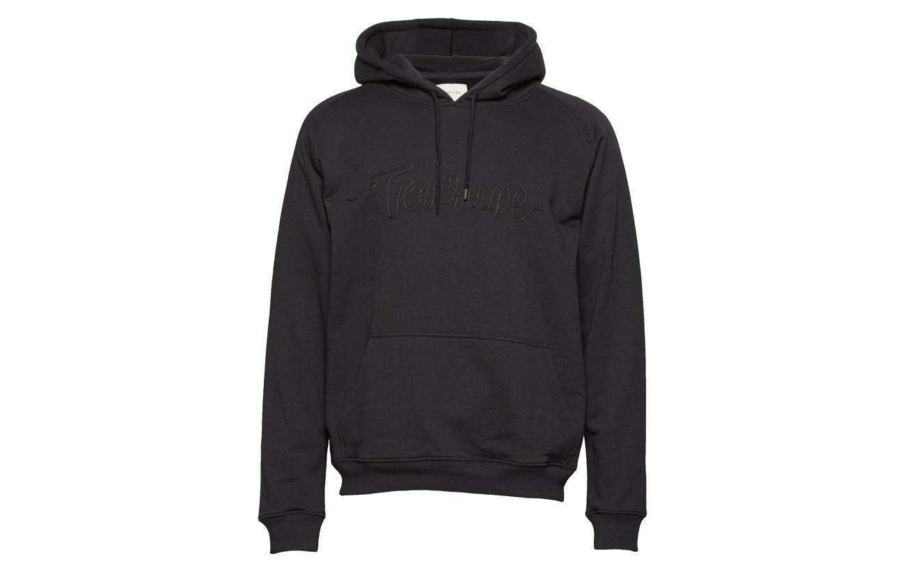 Embroidery Tonsure With Rope Hoodie Sweatshirt Black xIPOA0qw