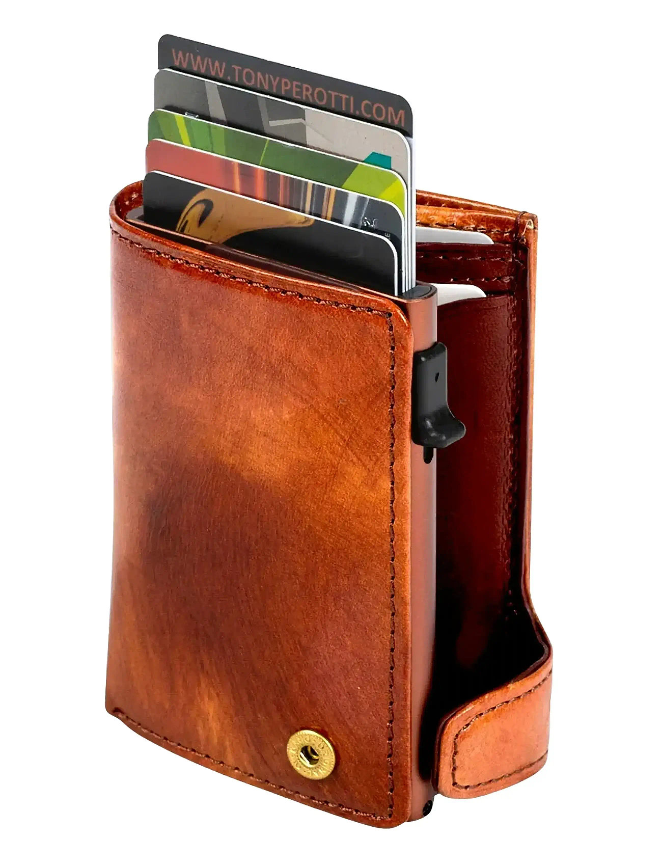 Tony Perotti Furbo Cardholder W/ Banknote And Coin Pocket, One Size, Brown, Punge > Kortholder, Herre