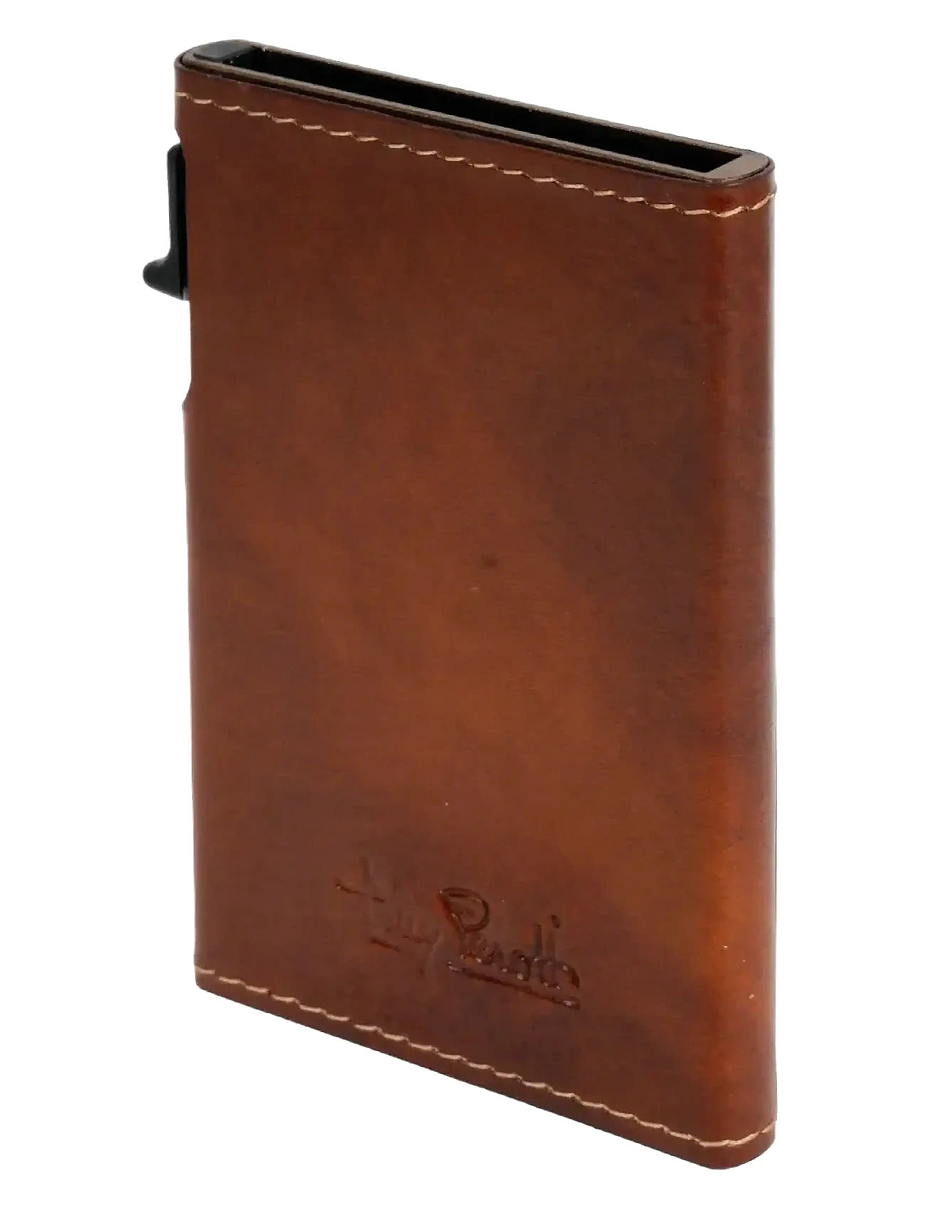 Tony Perotti Furbo Slim Cardholder With Outside Card Slot, One Size, Brown, Punge > Kortholder, Herre