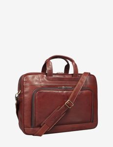 2 compartment Laptop briefcase - somas - brown