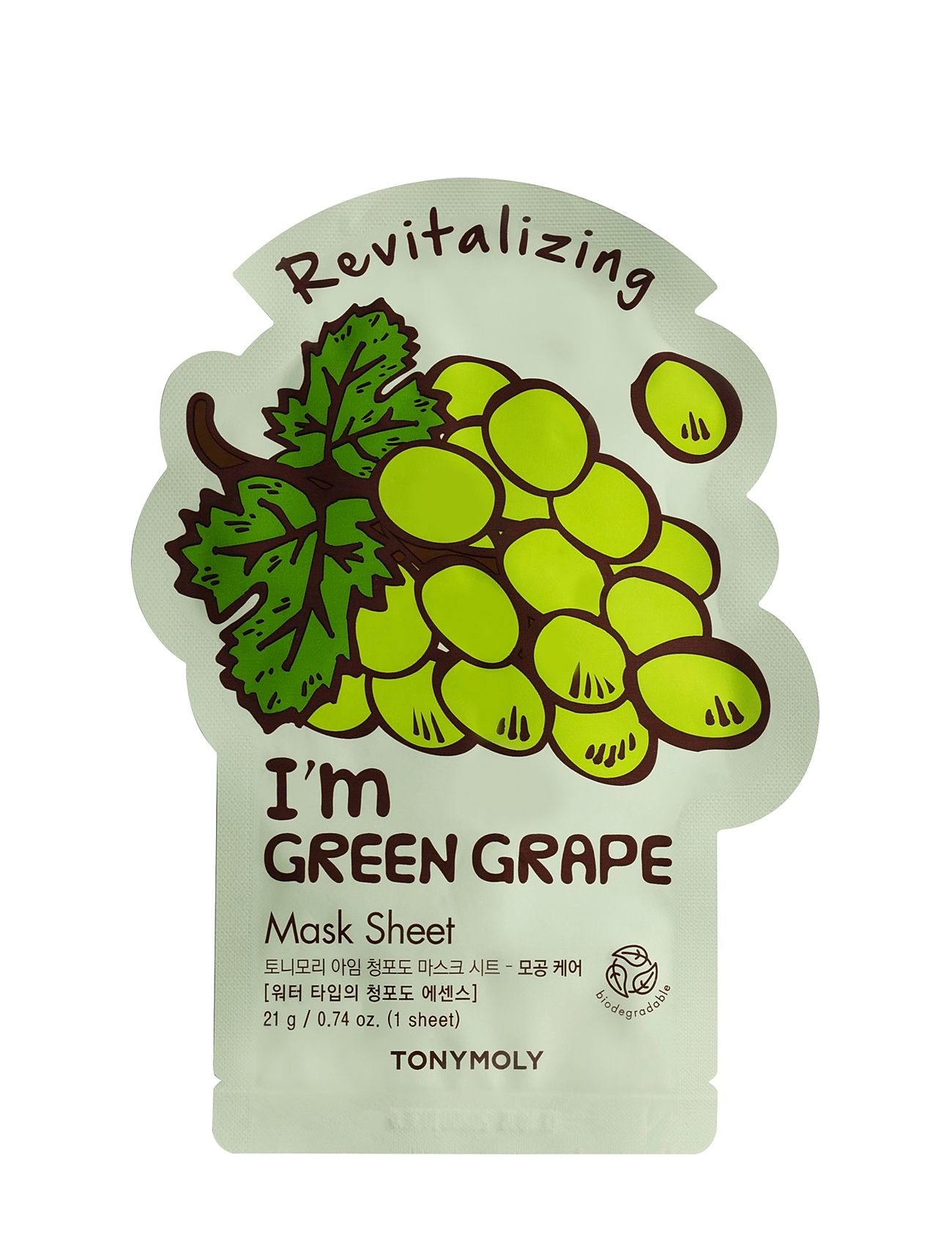 Tonymoly I'm Green Grape Mask Sheet Beauty Women Skin Care Face Masks Sheetmask Nude Tonymoly