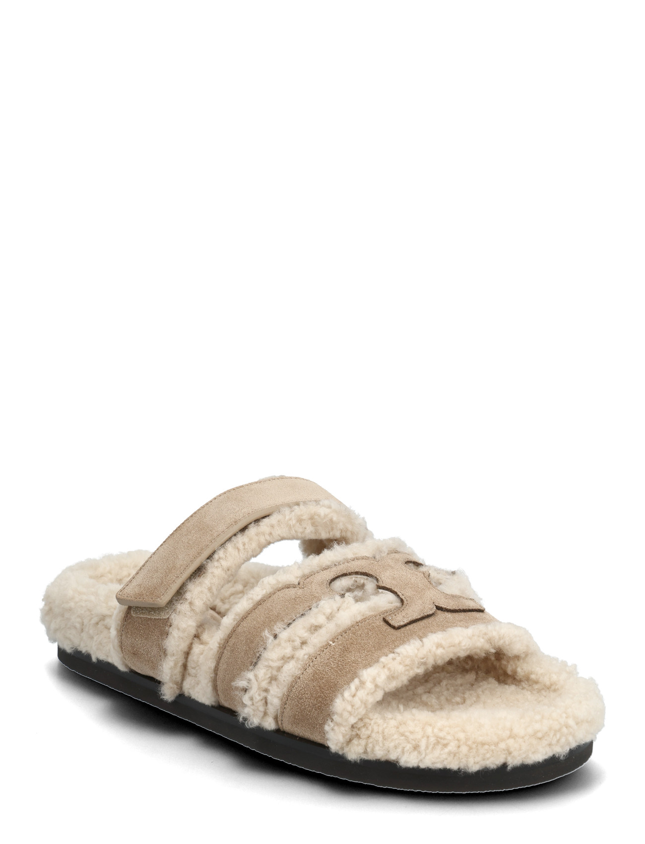 TORY BURCH Ines Shearling Sport Slide Beige - 36.5 - Damen