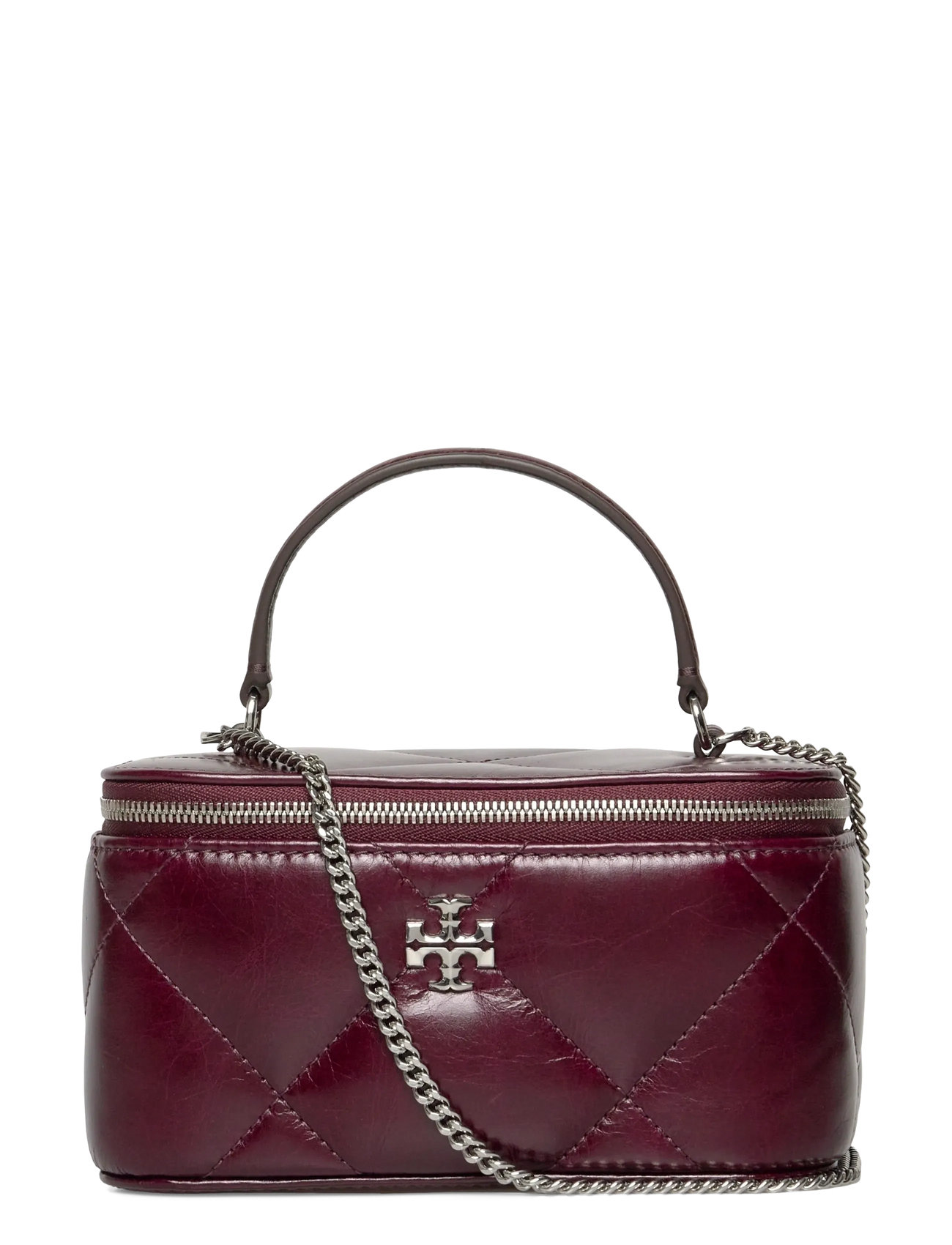 Tory Burch Kira Diamond Quilt Distressed Vanity Case, One Size, Burgundy, Designere > Toilettasker, Dame
