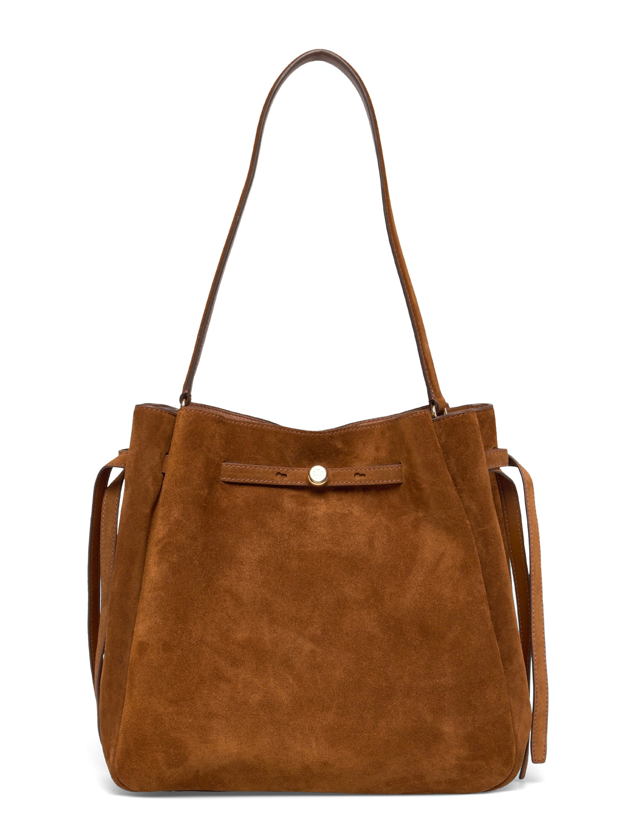 Tory Burch Romy Suede Large Bucket Bag, One Size, Brown, Tasker > Spande, Dame