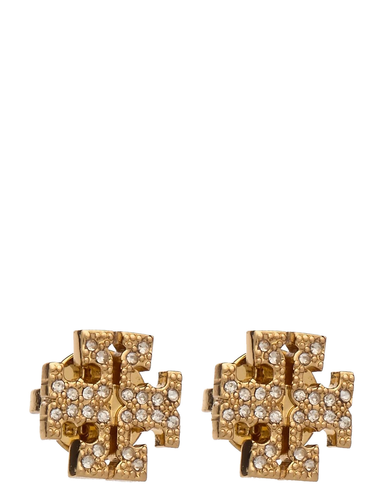 Tory Burch Kira Pave Stud Earring Accessories Jewellery Earrings Studs Guld [Color: TORY GOLD / CRYSTAL ][Sex: Women ][Sizes: ONE SIZE ]