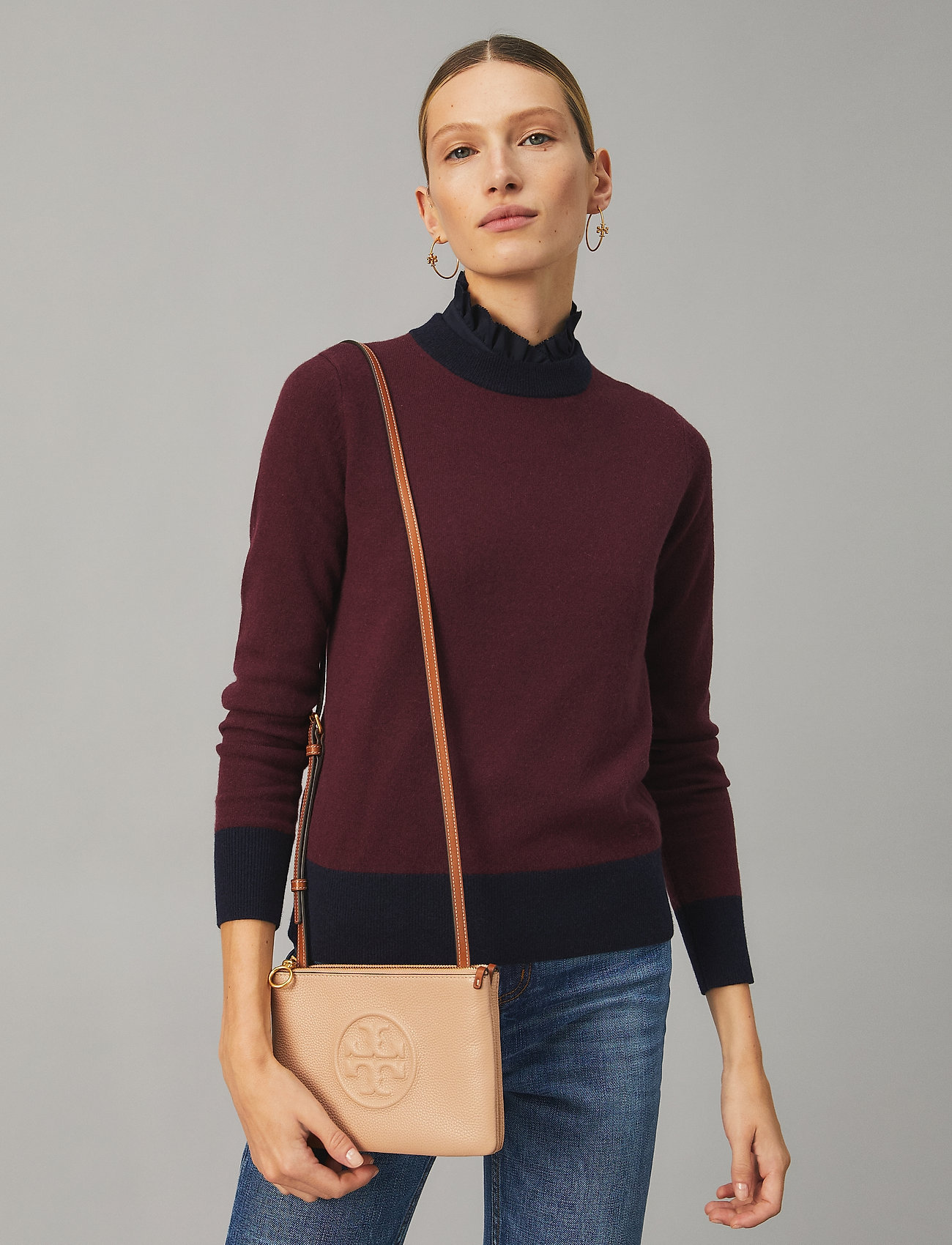 tory burch perry double zip