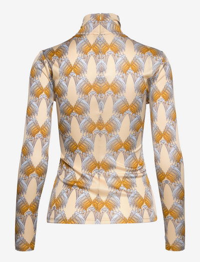 Tory Burch Silk Jersey Turtleneck (Sand Deco Crane Geo), (,48 kr) |  Large selection of outlet-styles 