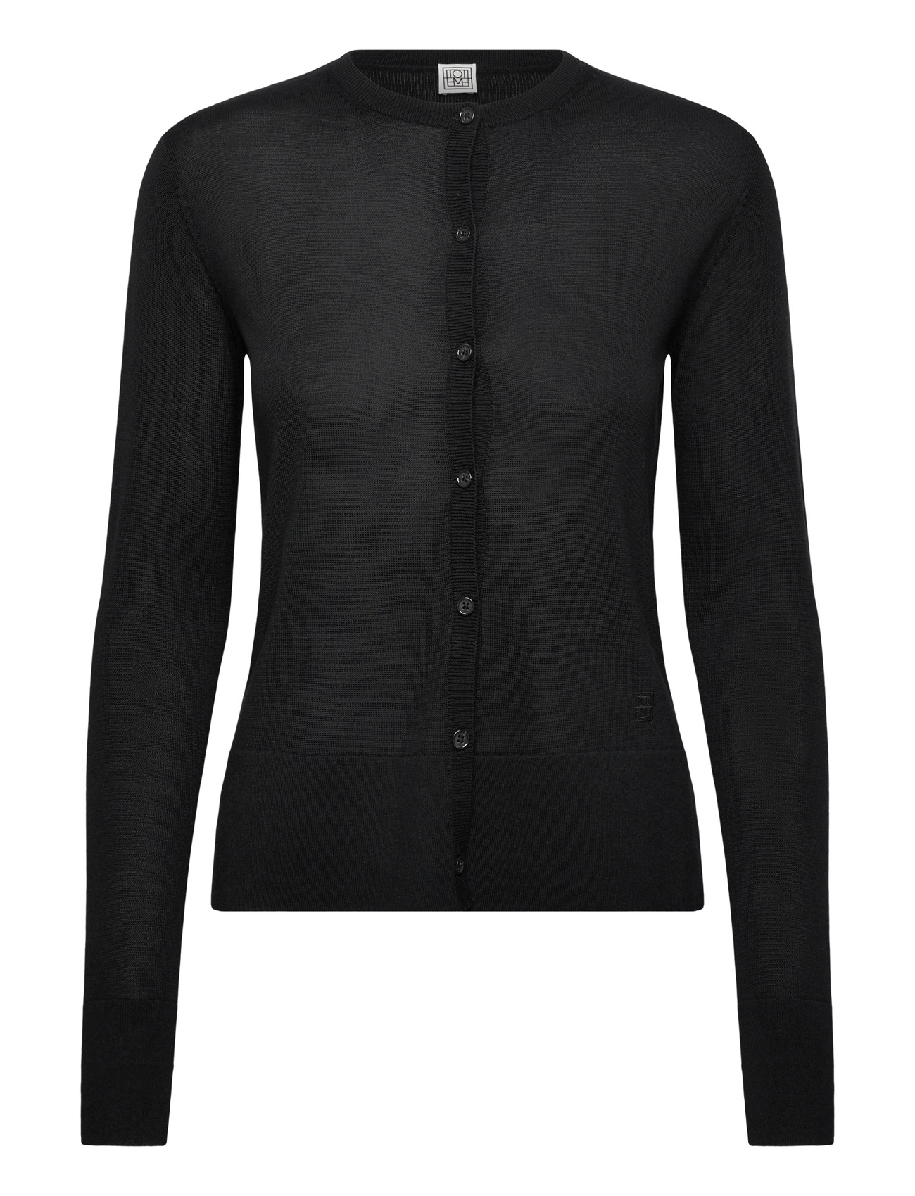 TOTEME Fine Knit Cardigan, S, Black, Strik > Cardigans, Dame
