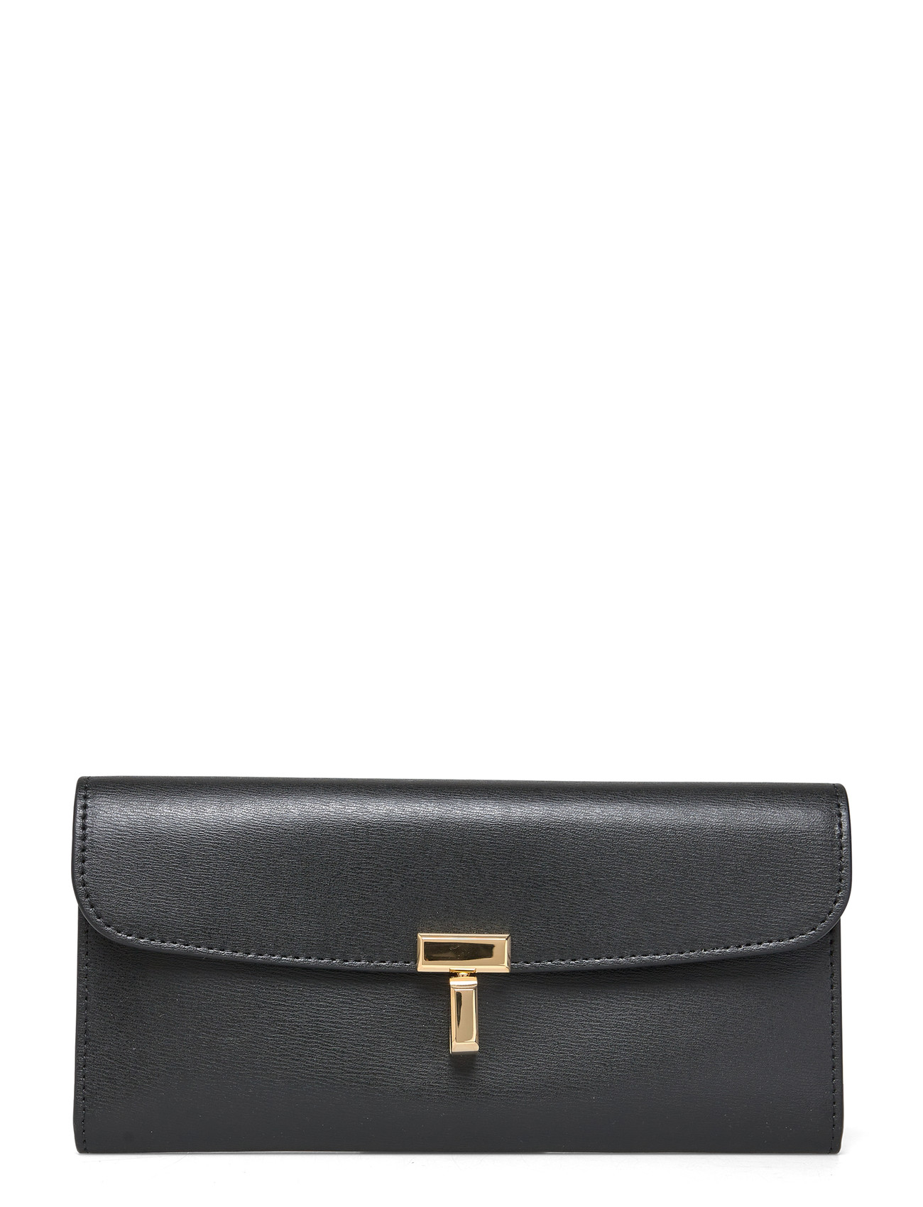 TOTEME T-Lock Leather Wallet, One Size, Black, Kortholdere & Punge > Punge, Dame