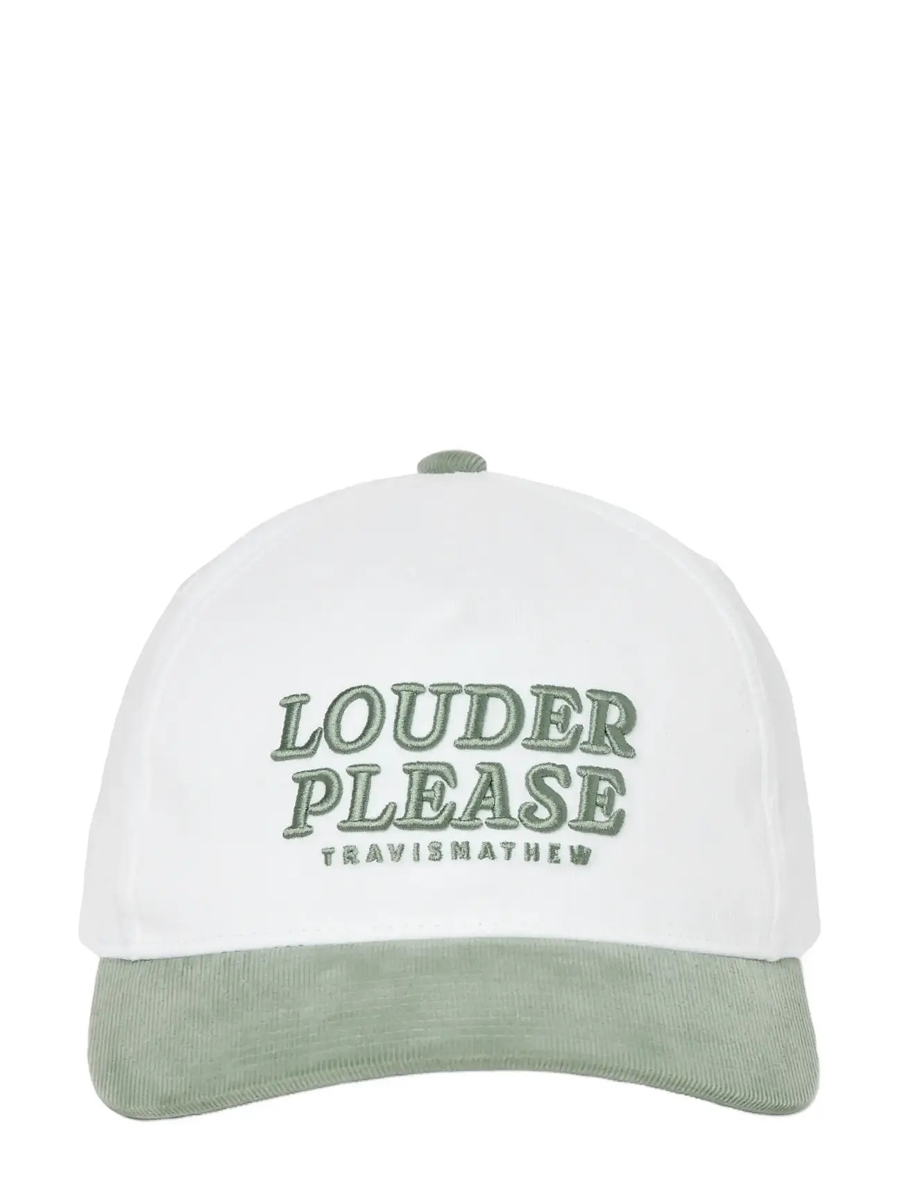 TravisMathew Louder Please Hat, One Size, White, Sport Accessories > Sport Caps, Herre
