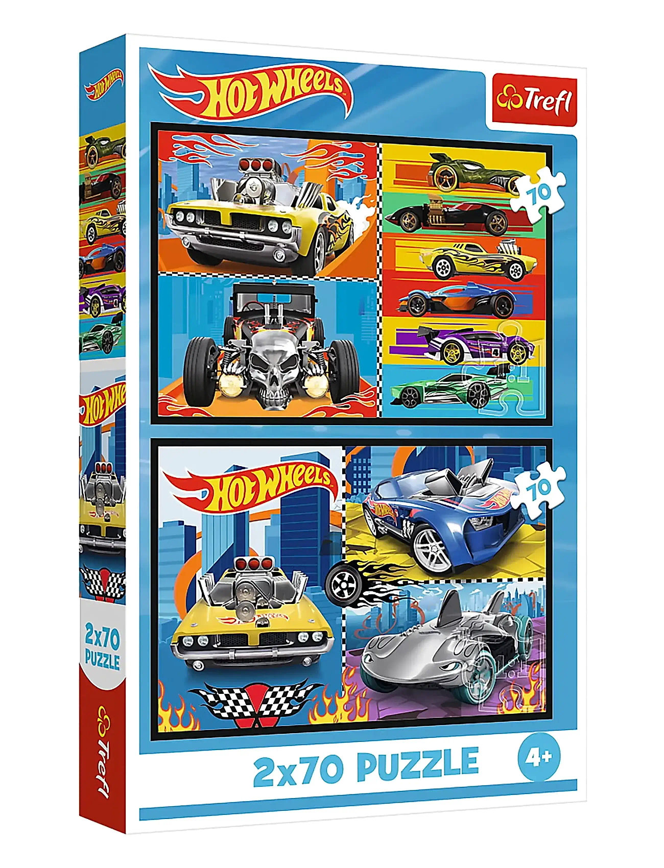 Trefl Pappussel Trefl 2X70 Bitar Hot Wheels, One Size, Multi/patterned, Puslespil > Klassiske Puslespil, Børn