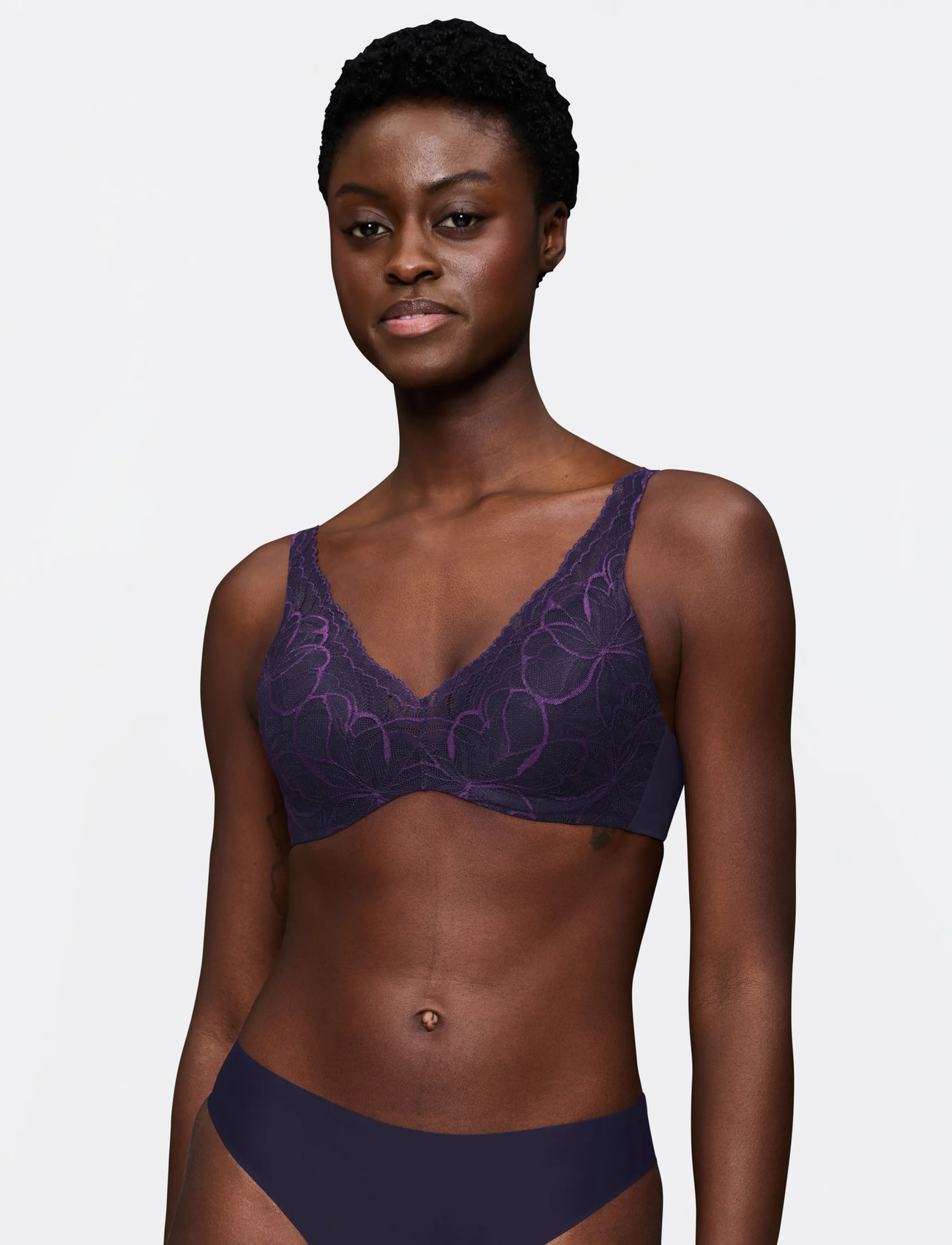 Triumph Body Make-Up Illusion Lace Wp, 75 F, Purple, Bras & Overdele - Plunge Bras, Dame