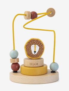 Wooden beads maze - Mr. Lion - lärande lek - yellow