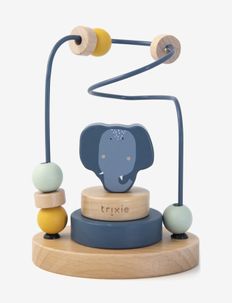 Wooden beads maze - Mrs. Elephant - interactief speelgoed - blue