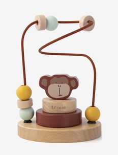 Wooden beads maze - Mr. Monkey - interactief speelgoed - brown