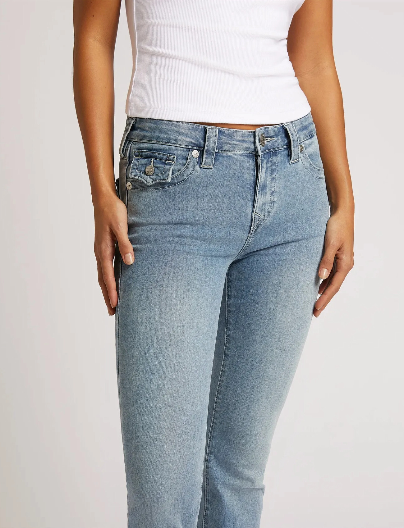 True Religion Becca Mid Rise Boot Cut Flap, 30 x 33, Blue, Jeans > Boot Cut, Dame