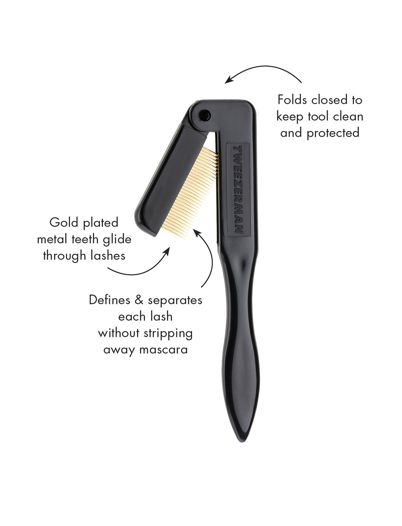 Tweezerman Folding Ilashcomb, One Size, Nude, Øjne > Øjenvippebukker, Dame