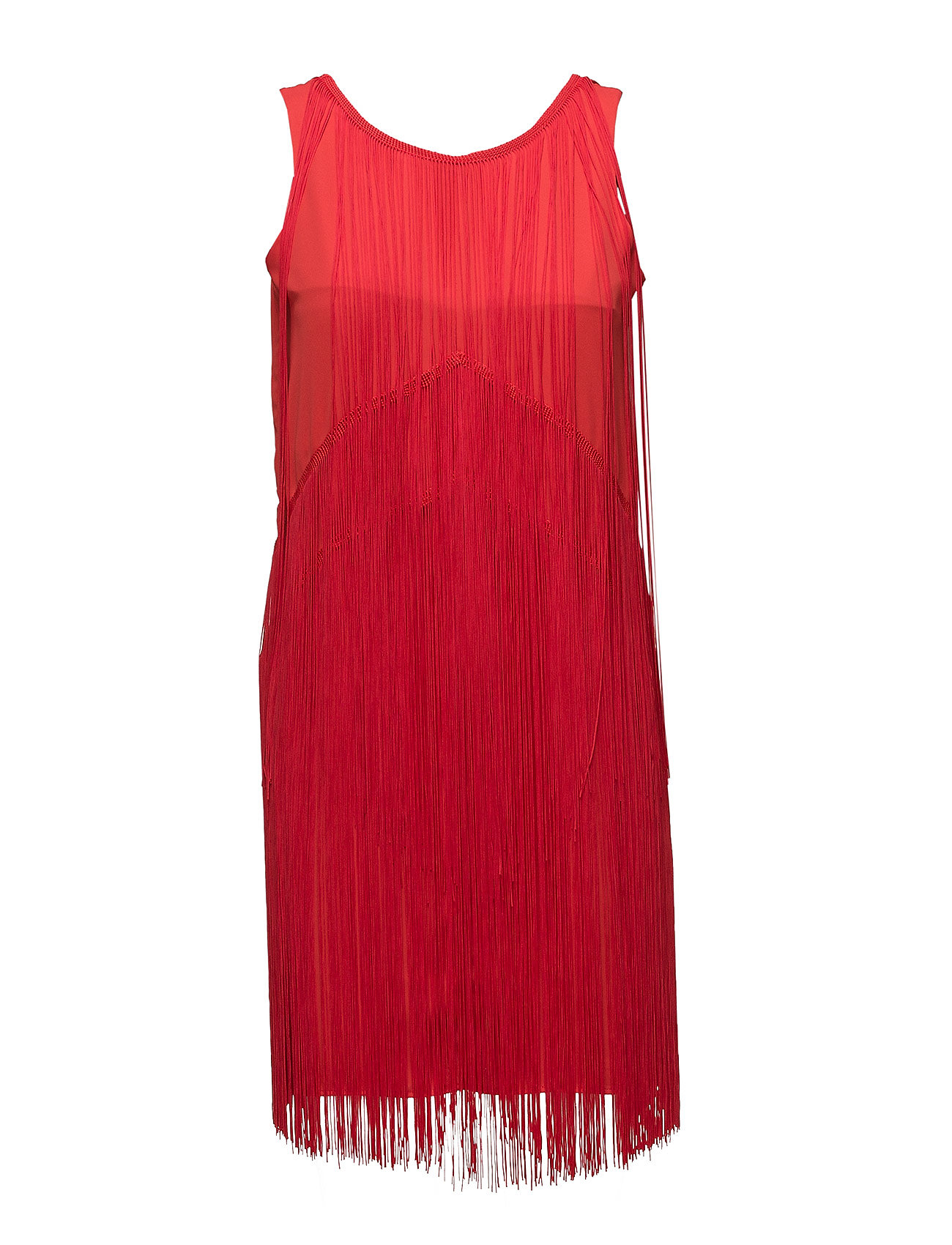 red fringe dress