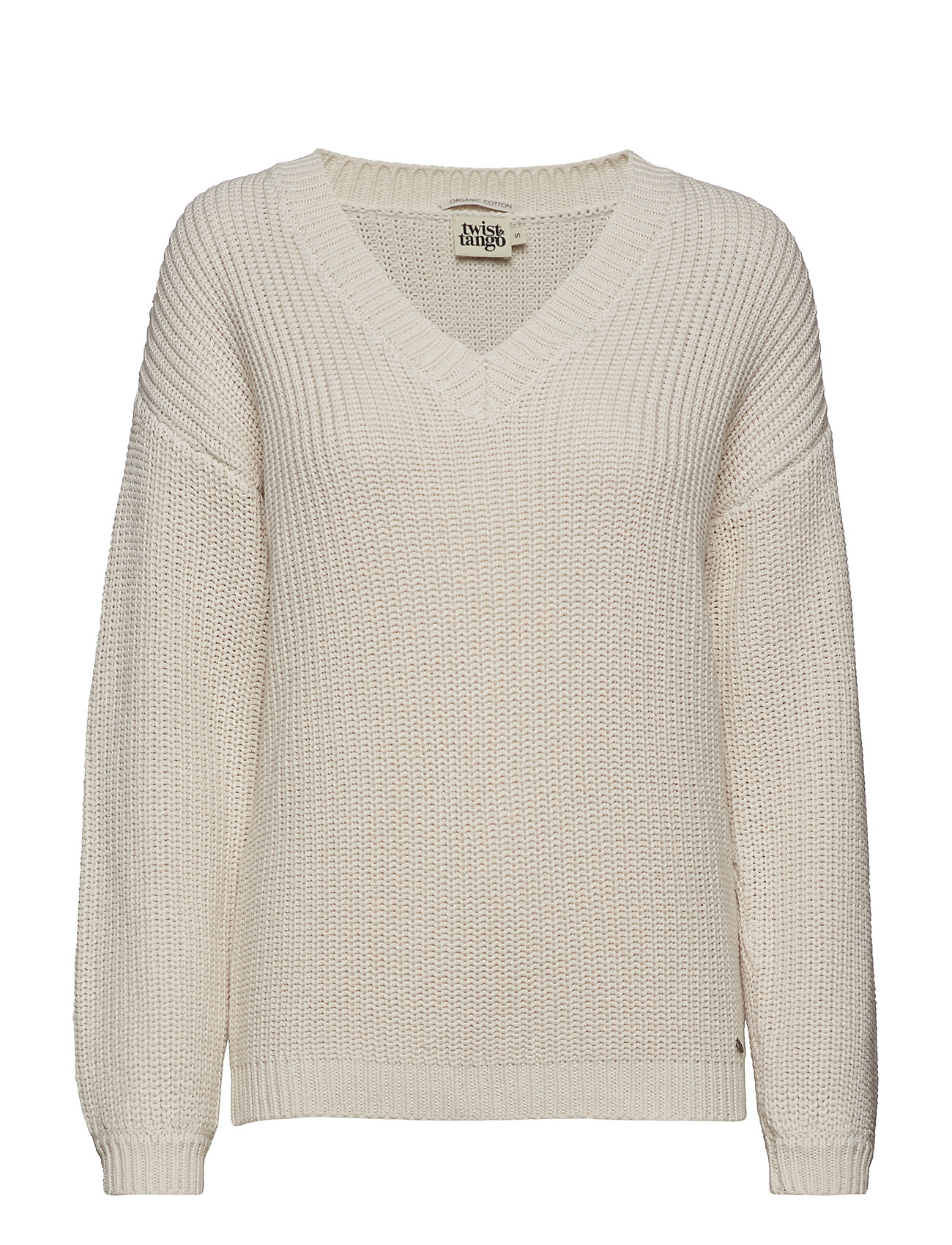 Semra V Neck Sweater Gebreide Trui Creme Twist Tango twist tango kopen in de aanbieding