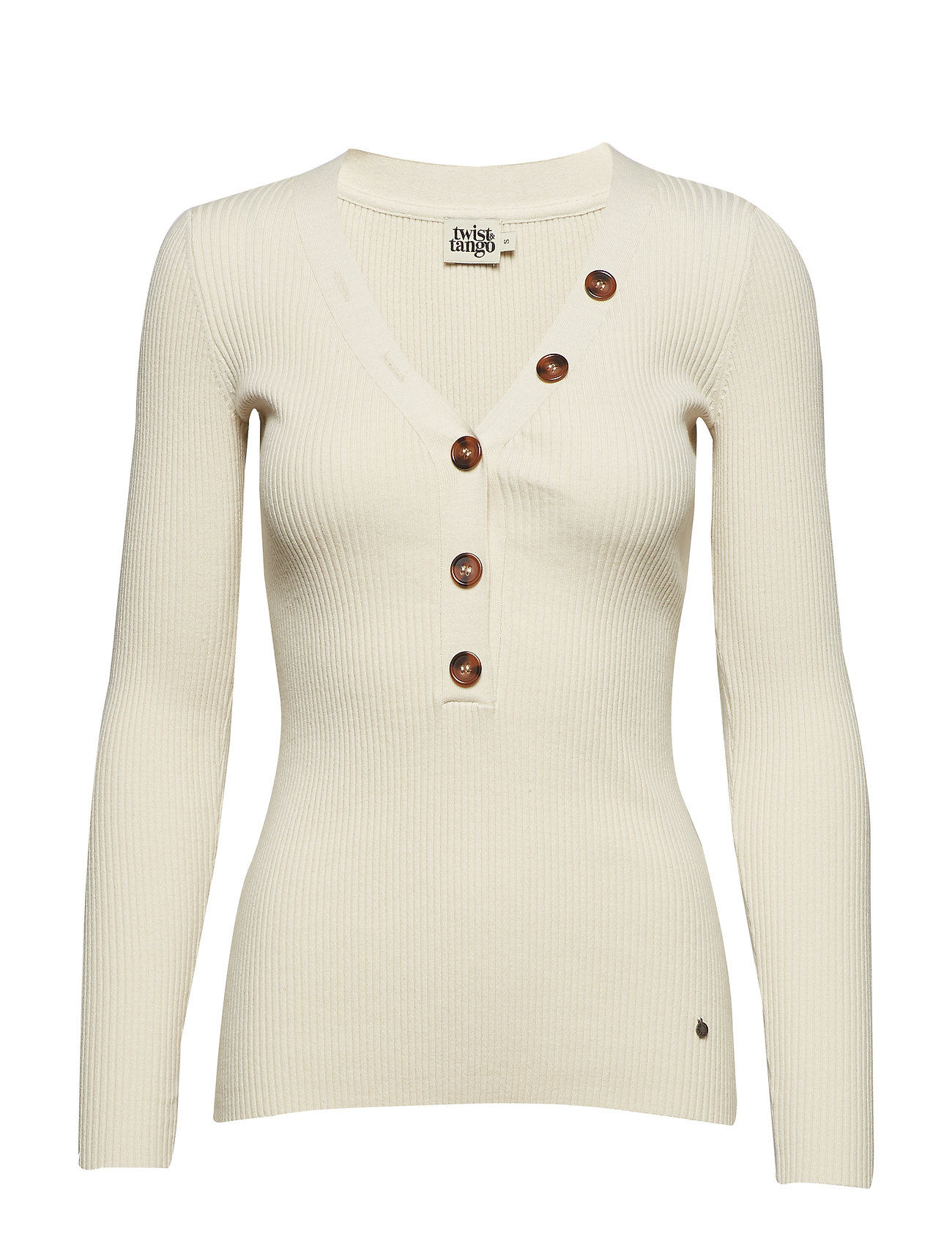 Miriam Button Sweater Gebreide Trui Beige Twist Tango twist tango kopen in de aanbieding Miriam Button Sweater Gebreide Trui Beige Twist Tango twist tango kopen in de aanbieding