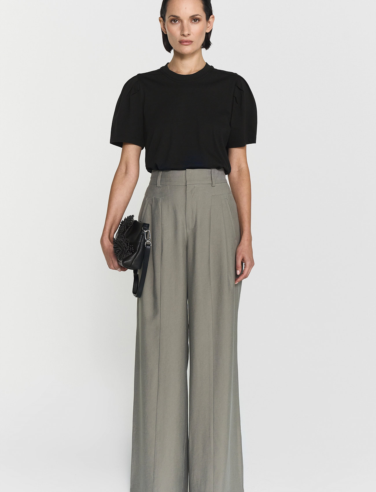 Twist & Tango Isa Puff Sleeve Tee, M, Black, T-Shirts & Toppe > Kortærmede, Dame