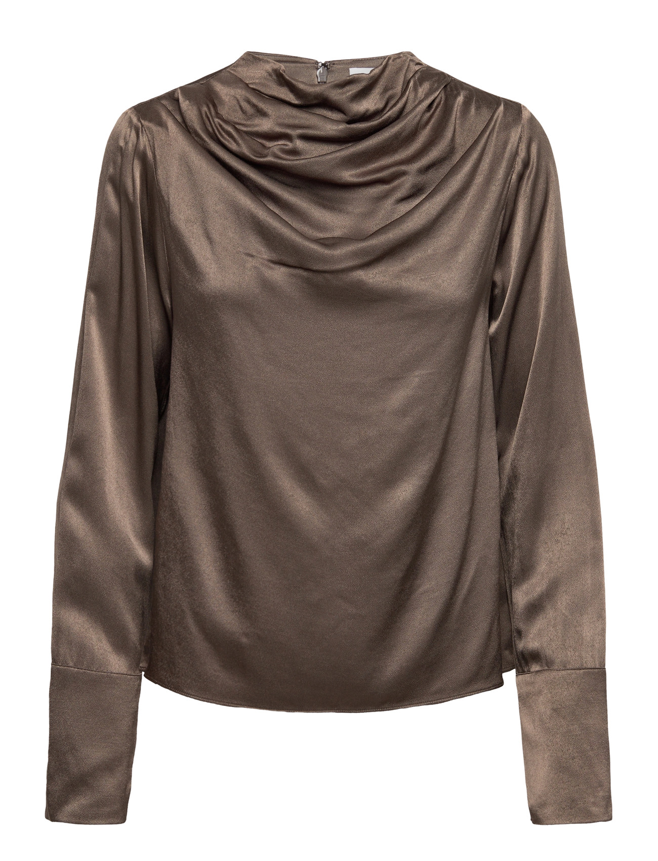 Twist & Tango Tammie Satin Blouse, 34, Brown, Bluser > Langærmede, Dame