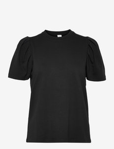 Isa Puff Sleeve Tee - t-shirts - black