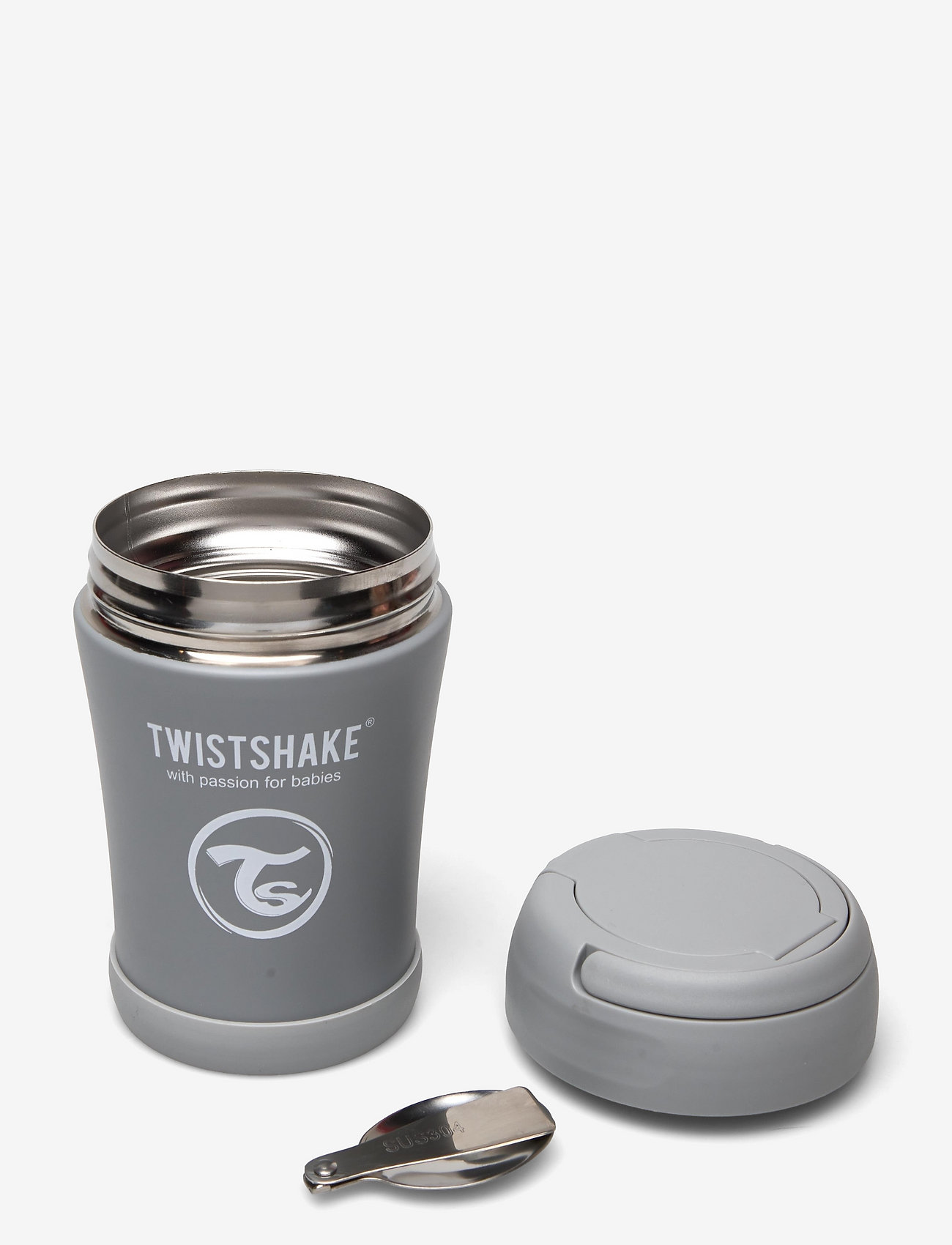 Twistshake - Twistshake Insulated Food Container 350ml Pastel Grey - thermoses - pastel grey - 1