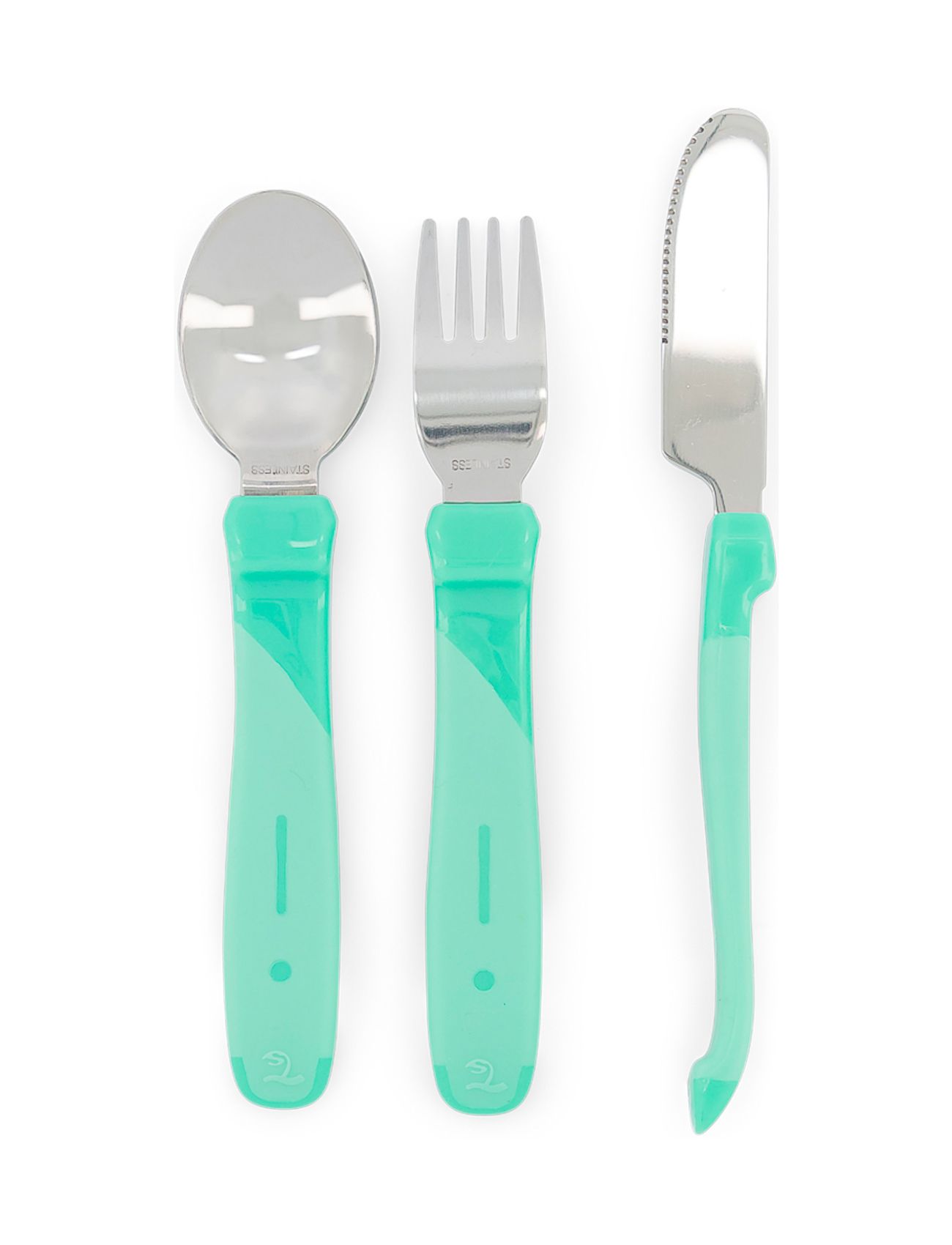 Twistshake Learn Cutlery Stainless Steel 12+M Pastel Green Home Meal Time Cutlery Vihreä Twistshake