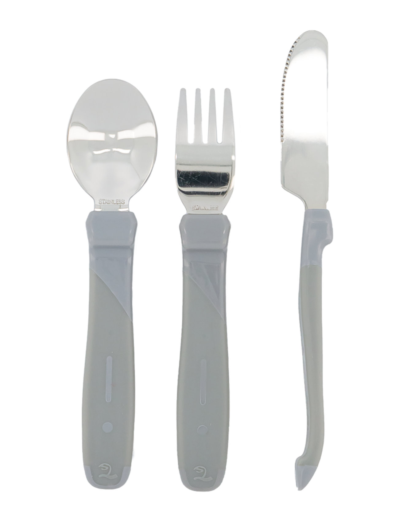 Twistshake Learn Cutlery Stainless Steel 12+M Pastel Grey Grey Twistshake