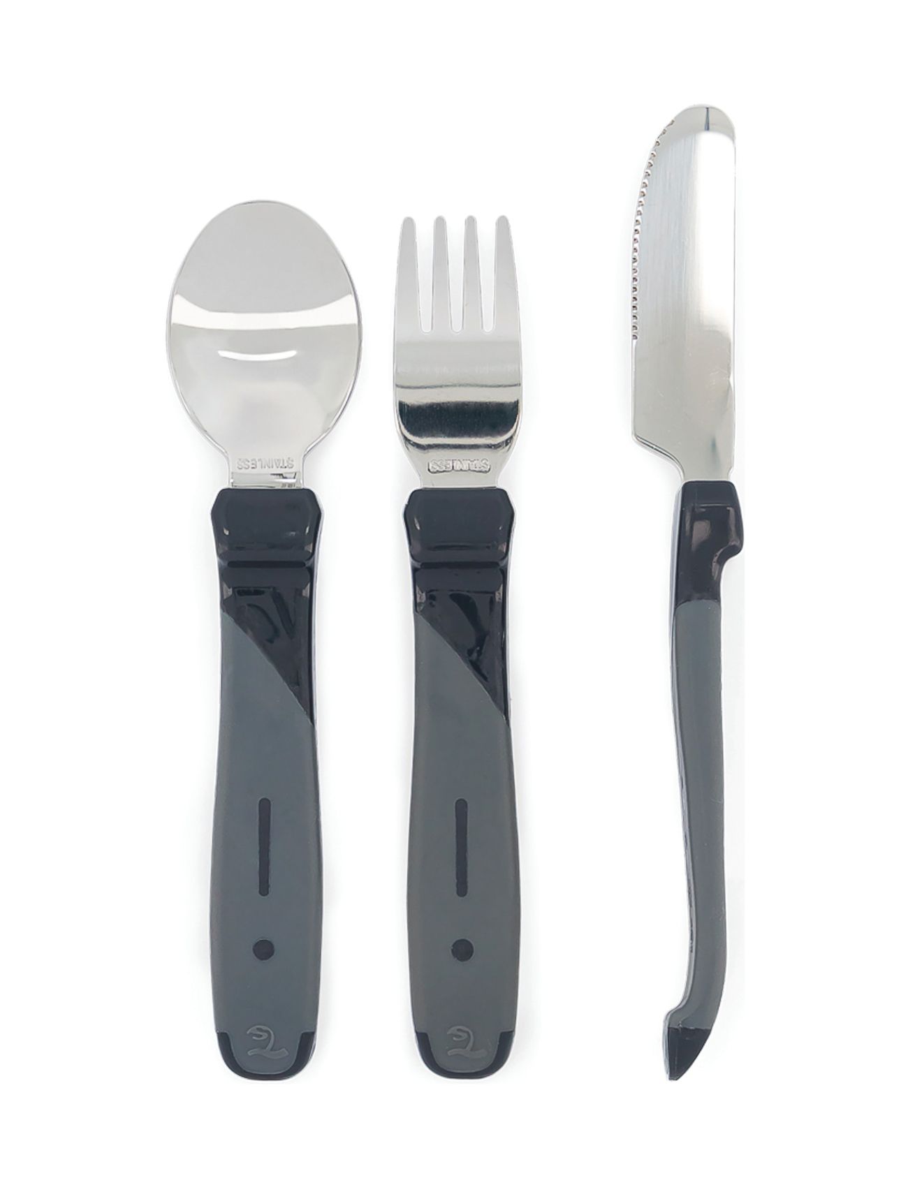 Twistshake Learn Cutlery Stainless Steel 12+M Black Black Twistshake