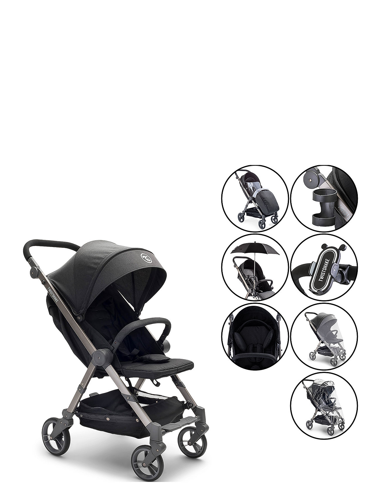 Stroller All Covered Black Baby & Maternity Strollers & Accessories Strollers Black Twistshake