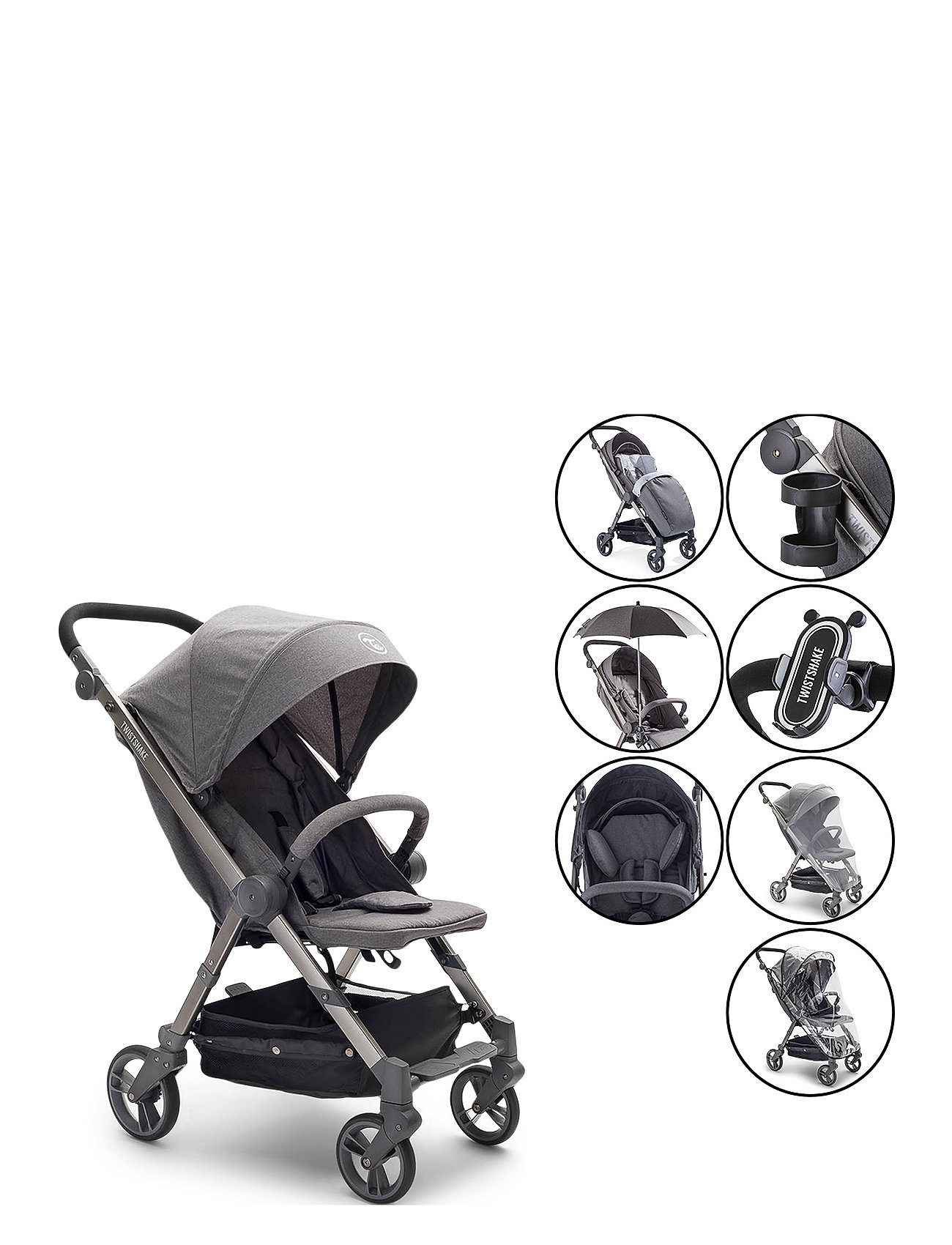 Stroller All Covered Grey Baby & Maternity Strollers & Accessories Strollers Grey Twistshake