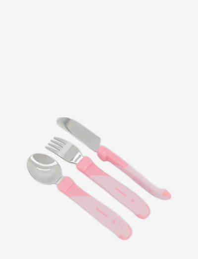 Twistshake Learn Cutlery Stainless Steel 12+m Pastel Pink - cutlery - pastel pink