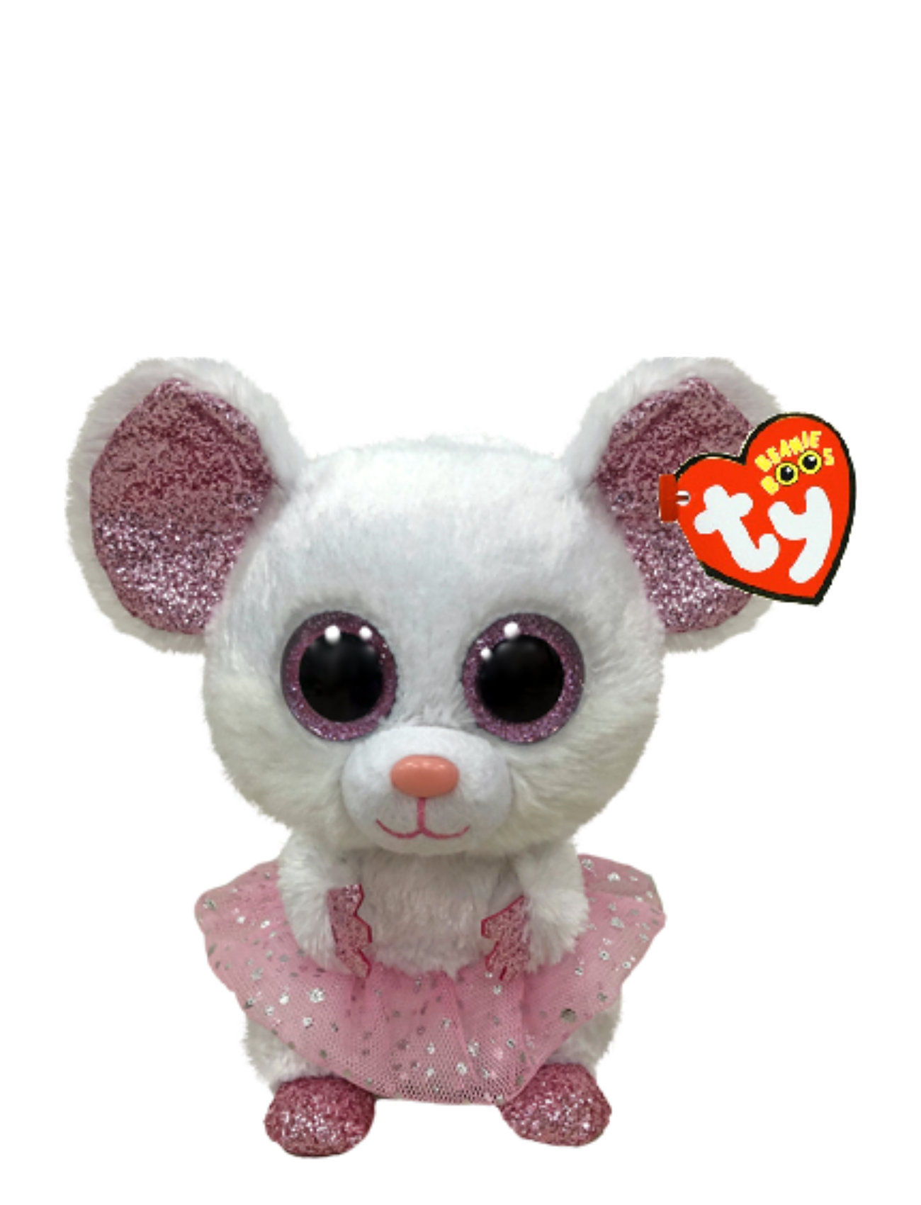 Nina - White Ballerina Mouse Reg Toys Soft Toys Stuffed Animals Pink TY