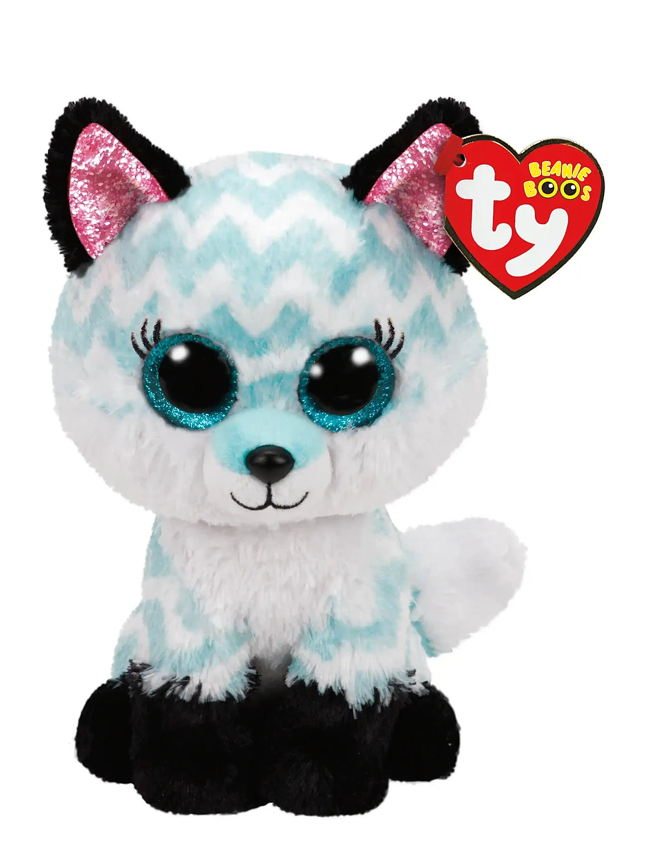 Atlas - Aqua Chevron Fox Med Toys Soft Toys Stuffed Animals Multi/patterned TY