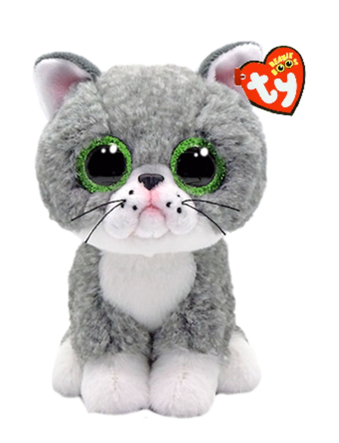 Fergus - Gray Cat Reg Toys Soft Toys Stuffed Animals Multi/patterned TY