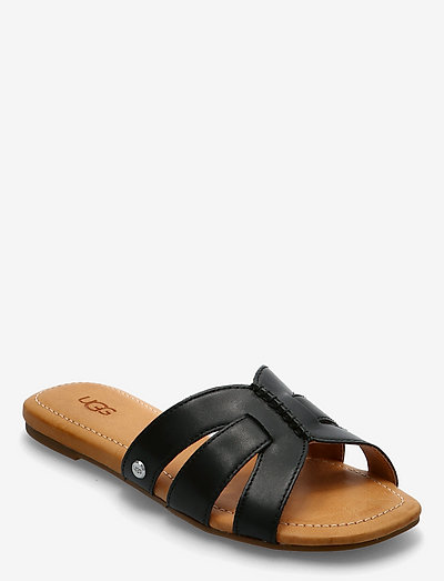 W Teague - flade sandaler - black leather