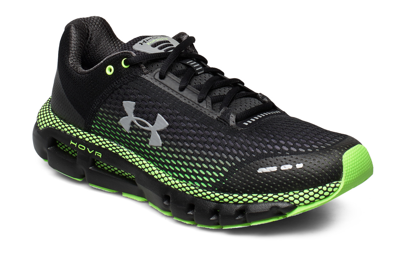 lime green and black under armour shoes