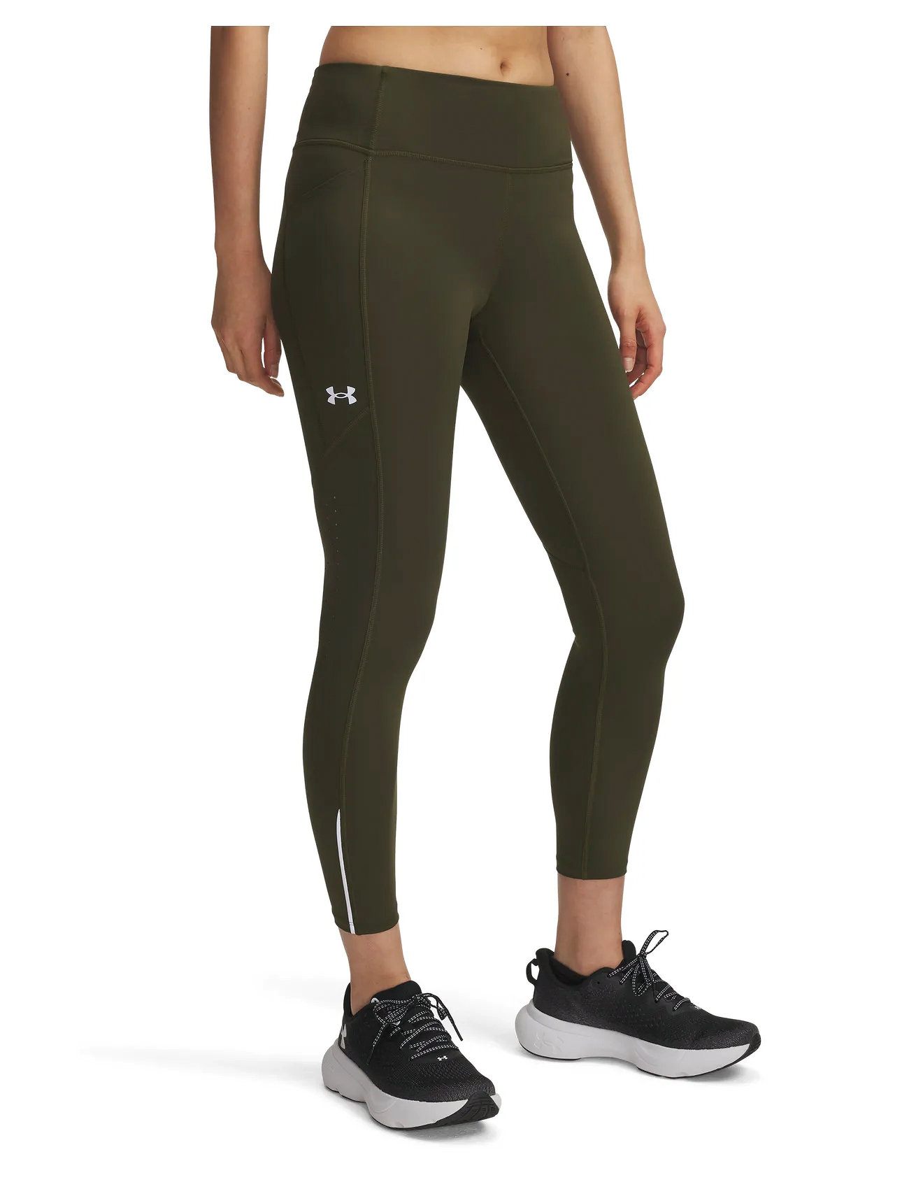 Under Armour Ua Launch Ankle Tights, S, Khaki green, Sport > Løbetræningstights, Dame