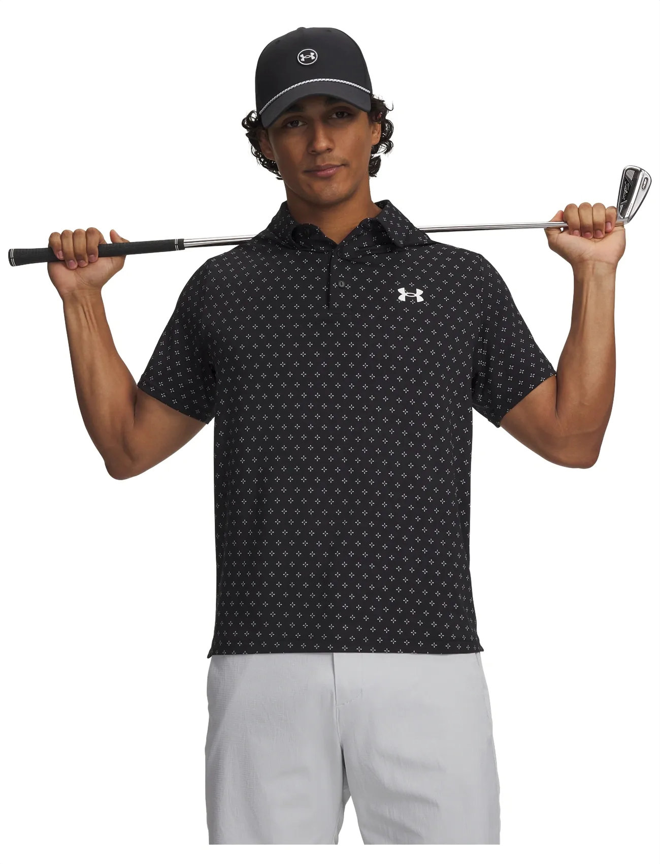 Under Armour Ua Playoff 3.0 Printed Polo, XXL, Black, Sport Polos > Sport Short-sleeved Polos, Herre