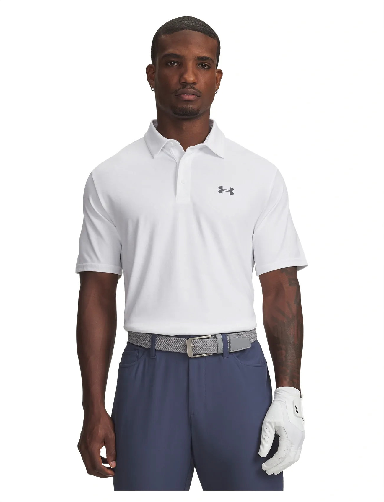 Under Armour Ua Playoff 3.0 Printed Polo, S, White, Sport Polos > Sport Short-sleeved Polos, Herre