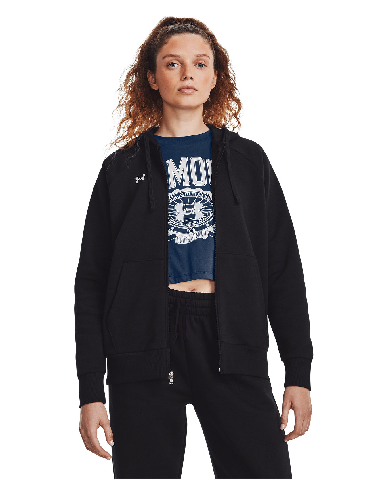 Under Armour Ua Rival Fleece Fz Hoodie, M, Black, Sport Sweatshirts & Hoodies > Sport Hoodies, Dame